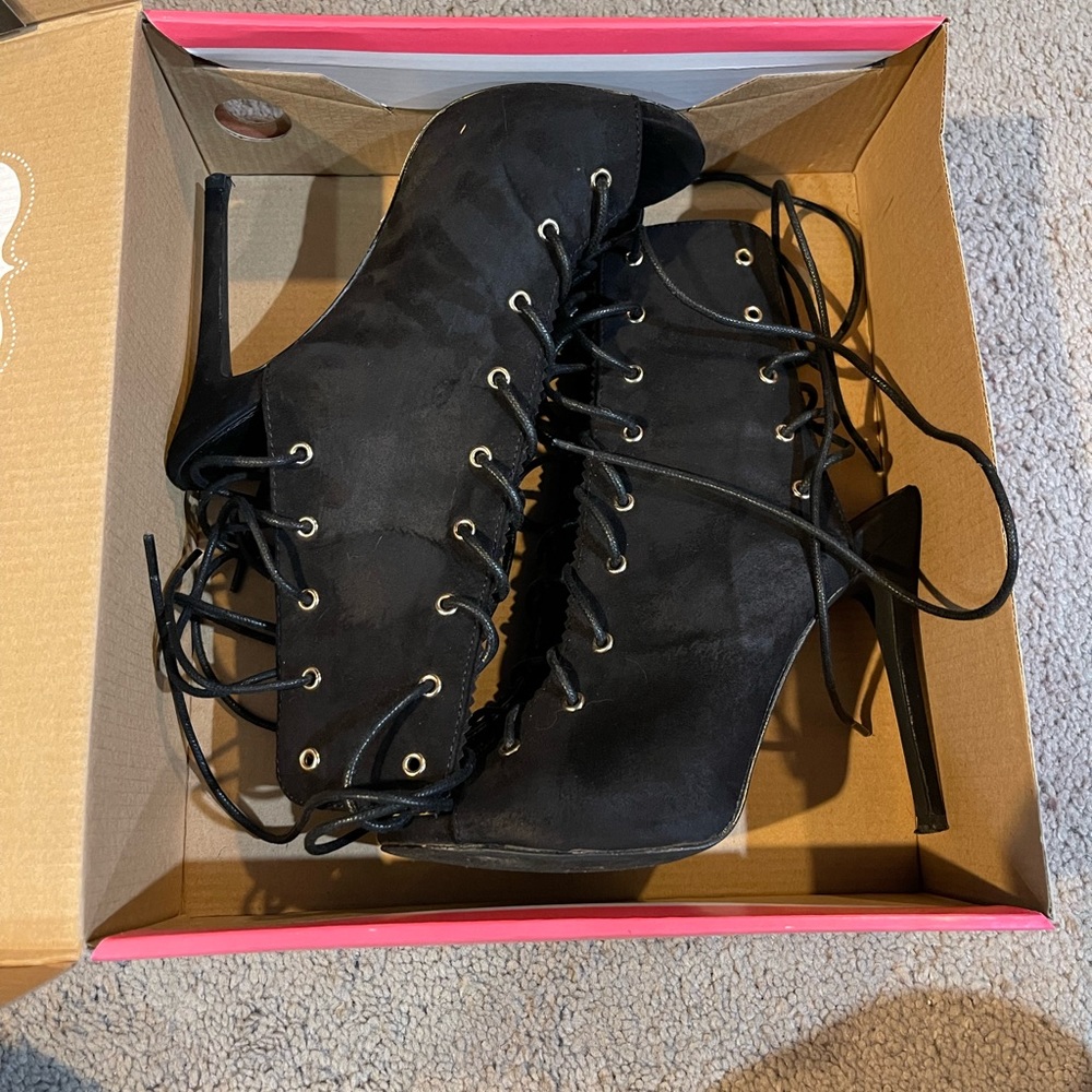 CHARLOTTE RUSSE suede laced up heels